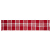 Eston Red White Plaid Runner Fringed 12x60