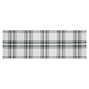 Harper Plaid Green White Runner Fringed 12x36