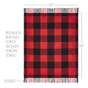 Harper Red Black Buffalo Check Woven Throw 50x60