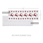 Scandia Snowflake Red White Runner 12x36