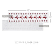 Scandia Snowflake Red White Runner 12x48