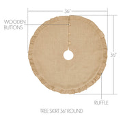 Greetings Jute Burlap Tan Tree Skirt 36