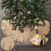 Greetings Jute Burlap Tan Tree Skirt 36