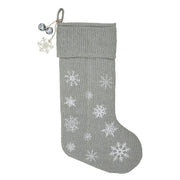 Yuletide Burlap Dove Grey Snowflake Stocking 12x20