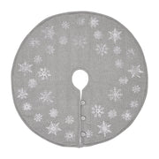 Yuletide Burlap Dove Grey Snowflake Tree Skirt 36