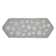 Yuletide Burlap Dove Grey Snowflake Runner 8x24