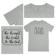 She Thought She Could T-Shirt, Grey Melange, 2XL