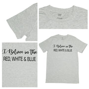 I Believe in the RWB T-Shirt, Light Grey Melange, Medium