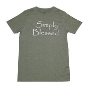 Simply Blessed T-Shirt, Military Melange, Small