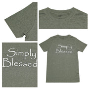 Simply Blessed T-Shirt, Military Melange, Small