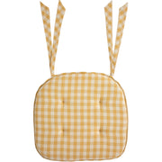 Golden Honey Check Chair Pad 16.5x18