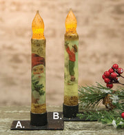 Joyful Santa Timer Taper 6" - Burnt Ivory