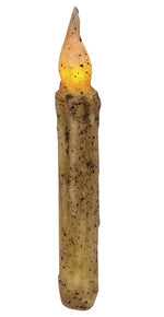 Twisted Flame Timer Taper - Burnt Ivory 6"