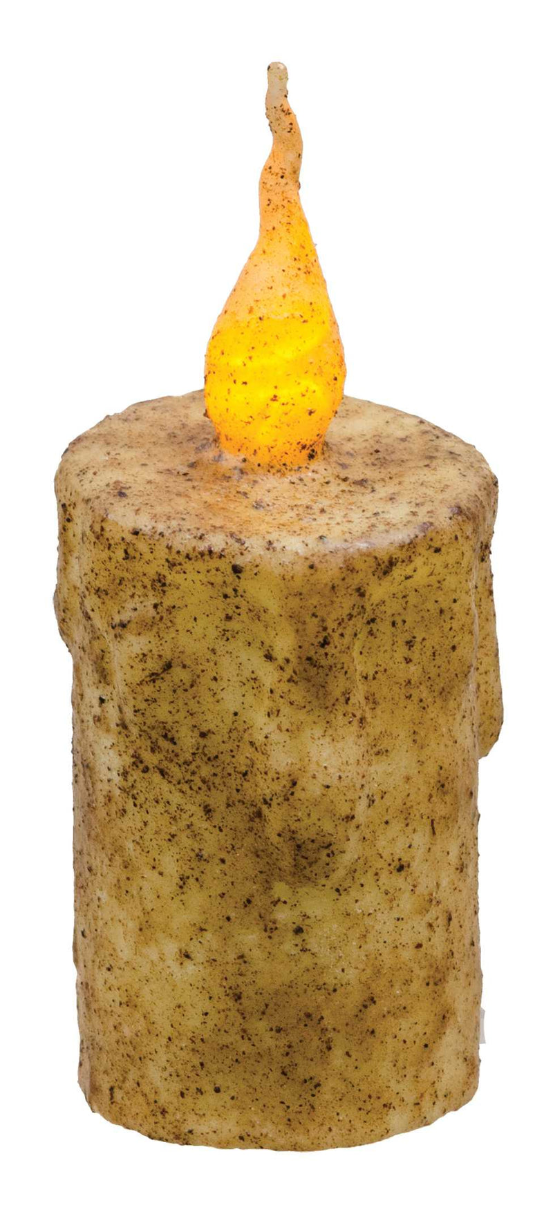 Twisted Flame Pillar - Burnt Ivory - 5"