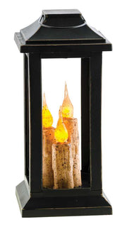 Burnt Ivory 3-Taper Lantern, 10 inch