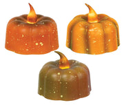 Pumpkin Tealight with Bulb  (3 Count Assortment)