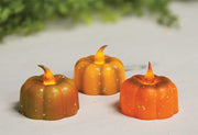 Pumpkin Tealight with Bulb  (3 Count Assortment)