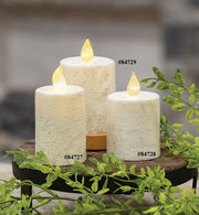 Rustic White Pillar Candle - 2.5" x 3.5"