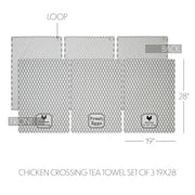 Down Home Chicken Crossing Tea Towel Set of 3 19x28