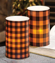 Orange Small Buffalo Check Timer Pillar