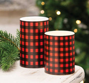 Red Small Buffalo Check Timer Pillar