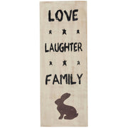 Love Laughter Family Wooden Sign 14.5x5.5