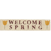 Welcome Spring Wooden Sign 3x14