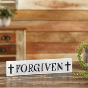 Forgiven with Crosses Wooden Sign 3x14