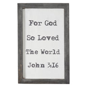 John 3:16 Wooden Shadow Box Frame 14x9x1