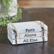 Faith Above All Else Faux Book Stack 2.5x6x4