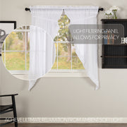 White Ruffled Sheer Prairie Short Panel Set 2 63x36x18