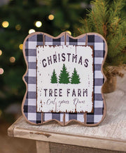 Christmas Tree Farm Buffalo Check Easel