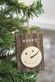 Merry Snowman Ornament