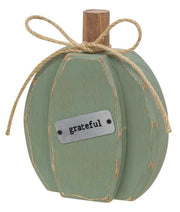 Teal Chunky Grateful Pumpkin Sitter