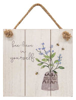 Bee-Lieve in Yourself Distressed Shiplap Sign