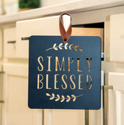 Simply Blessed Black Metal Cutout Plaque