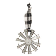 Sparkle Windmill Ornament with Black & White Buffalo Check Hanger