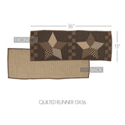 Farmhouse Star Runner Quilted 13x36