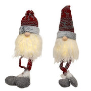 Nordic Snowflake Dangle Leg Gnome with LED Lights  (2 Count Assortment)