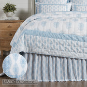 Avani Blue King Bed Skirt 78x80x16
