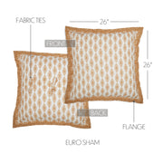 Avani Gold Fabric Euro Sham 26x26