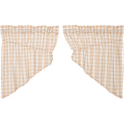 Annie Buffalo Tan Check Prairie Swag Set of 2 36x36x18