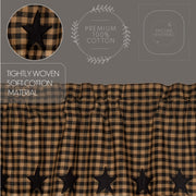 Black Star Door Panel with Attached Scalloped Layered Valance 72x40