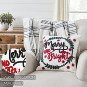 Black Plaid Merry & Bright Pillow 18x18