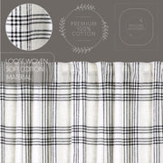 Black Plaid Panel Set of 2 84x40