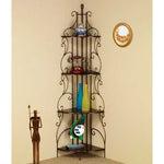 Ornate 4-Tier Metal Corner Bakers Rack Kitchen Dining Shelf