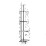 Ornate 4-Tier Metal Corner Bakers Rack Kitchen Dining Shelf