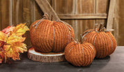 Chenille Pumpkin - 9.5" Orange