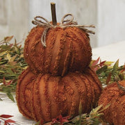 Mini Orange Chenille Pumpkin Stack