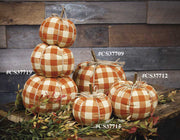 Orange Buffalo Check Pumpkin Stack